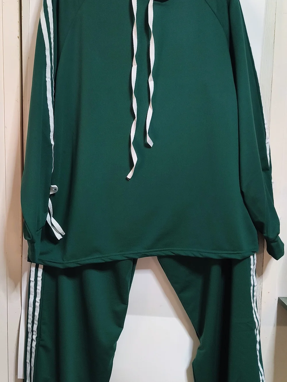Sporty Dark Green Track Jogger Set Hoodie  NWT